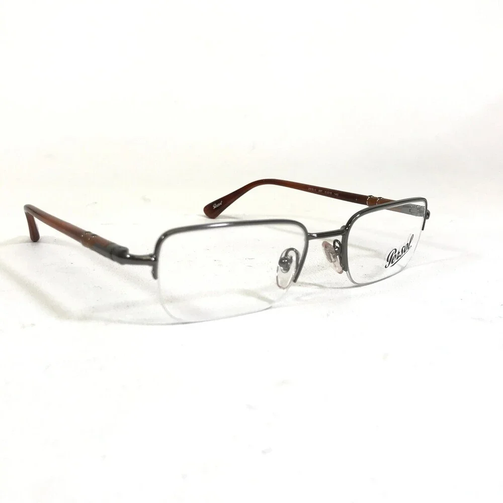 Persol Eyeglasses Frames 2415-V 997 Brown Tortoise Silver Half Rim 51-19-145